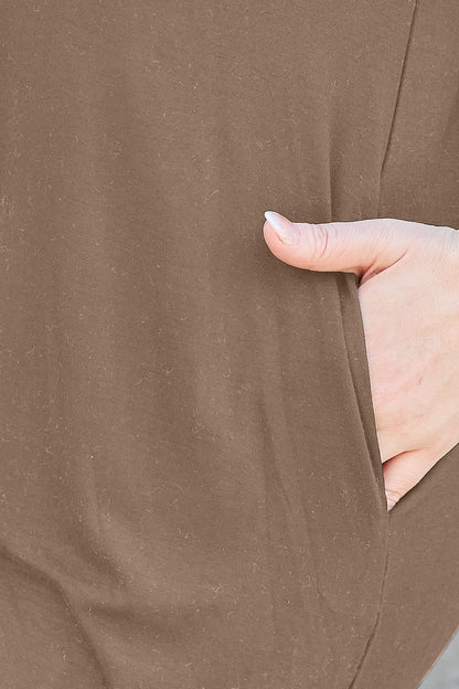 Yesica® | Basic Bae jurk met ronde hals, korte mouwen en zakken