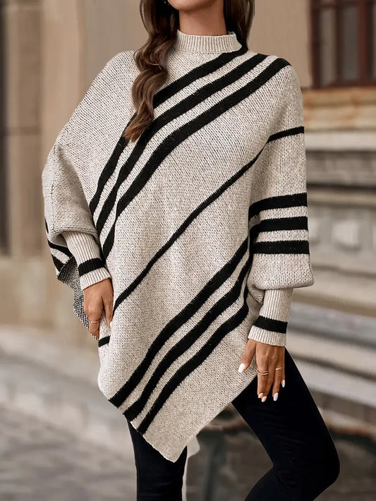 Zoraida® | Strepen en stijl Asymmetrische vleermuismouw
