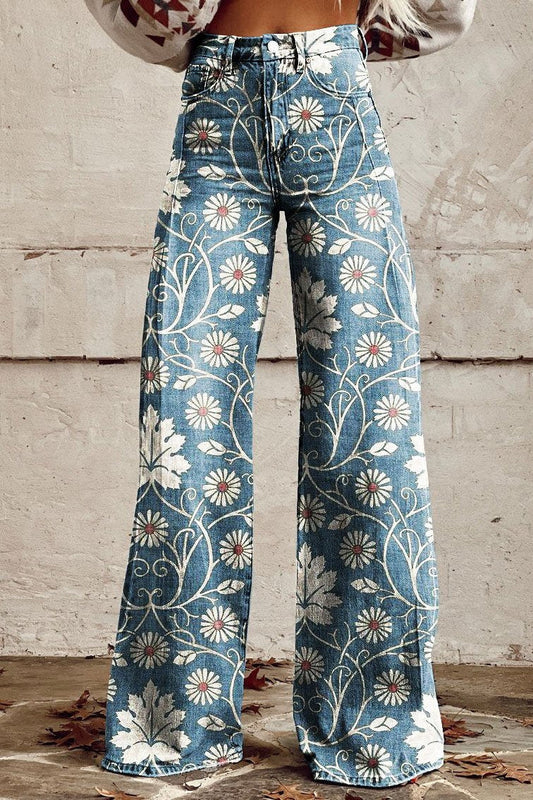 Zoe® | Wijde uitlopende broek met print