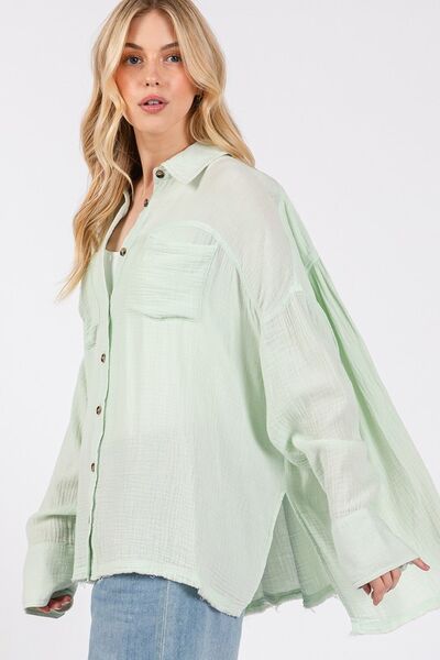 Virginia® | Button-down overhemd met zijsplit en gerafelde zoom