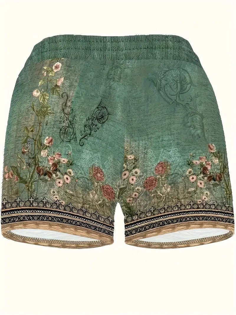 Teresa® | Shorts met trekkoord in bohemienstijl met bloemenprint