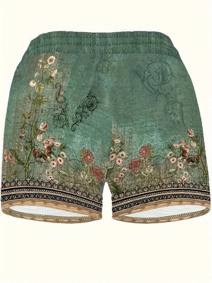 Teresa® | Shorts met trekkoord in bohemienstijl met bloemenprint