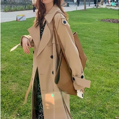 Yesica® | Oversized lange jas met dubbele rij knopen voor dames