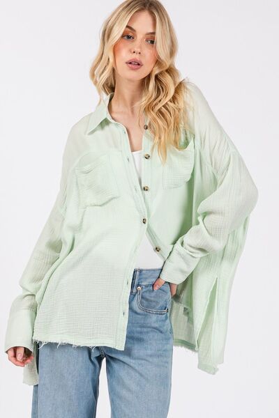 Virginia® | Button-down overhemd met zijsplit en gerafelde zoom