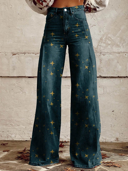 Zoe® | Wijde uitlopende broek met print