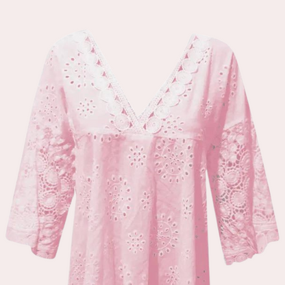 Úrsula® | Elegante kanten damesblouse met V-hals
