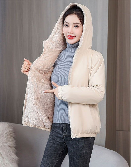 Zoë® | Gezellig fleece windjack met capuchon.