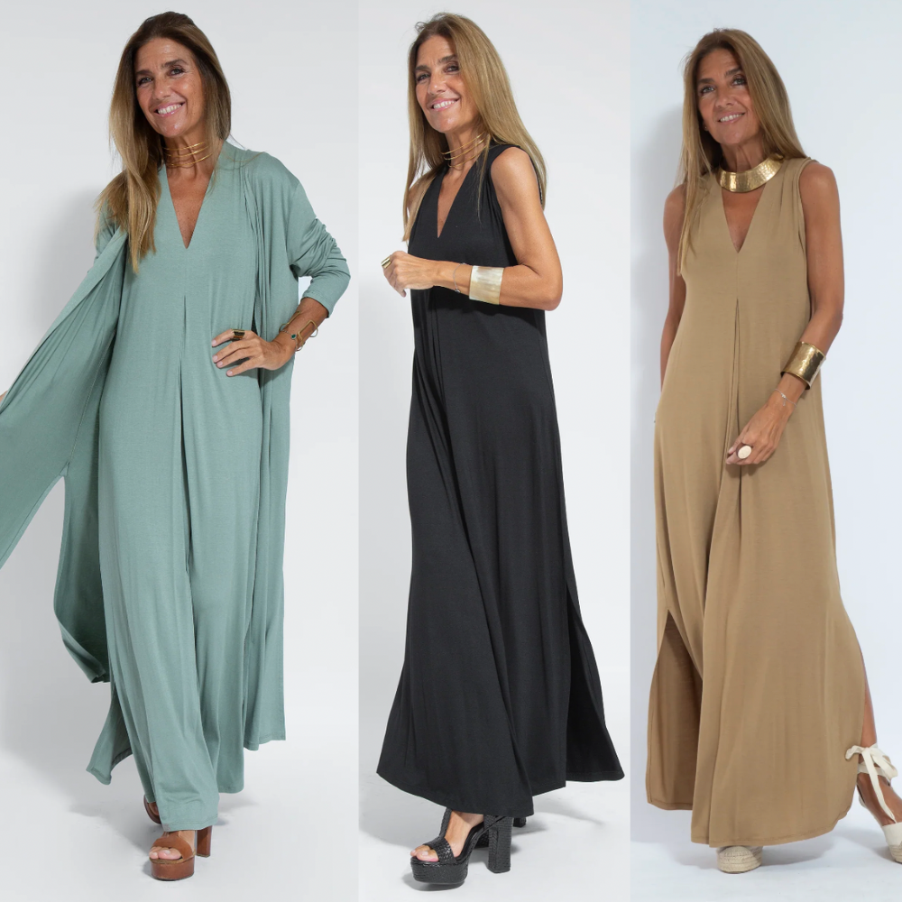 Yazmin® | Lange afslankjurk en vestset