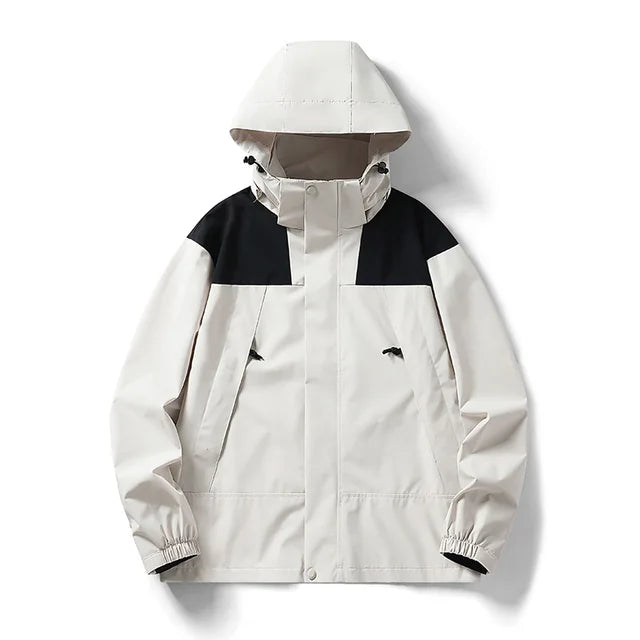 Yasmine® | Water- en winddicht jack met capuchon en gekleurde ritssluiting