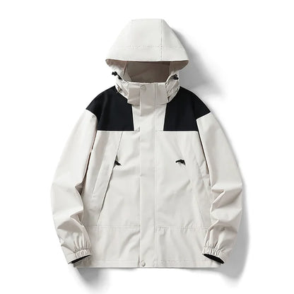 Yasmine® | Water- en winddicht jack met capuchon en gekleurde ritssluiting