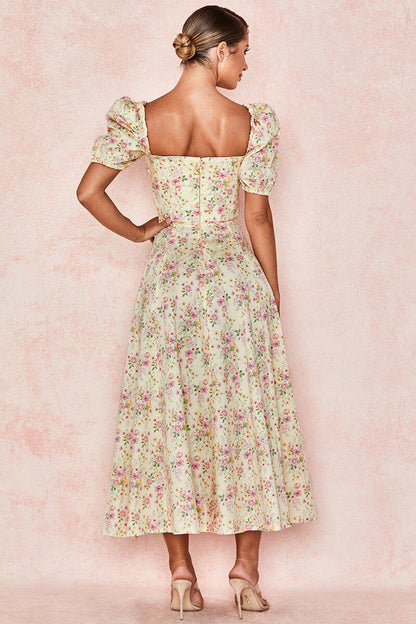 Zoraida® | Midi-jurk met opening in de pofmouwen