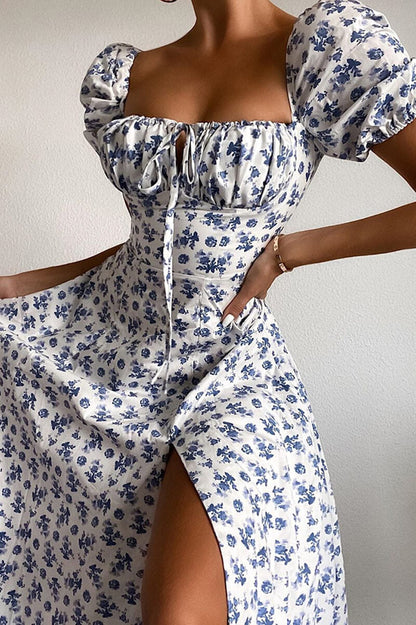 Zoraida® | Midi-jurk met opening in de pofmouwen