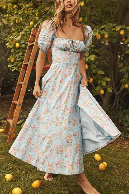 Zoraida® | Midi-jurk met opening in de pofmouwen