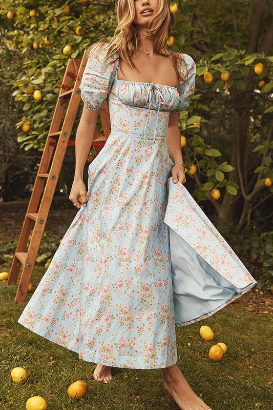 Zoraida® | Midi-jurk met opening in de pofmouwen
