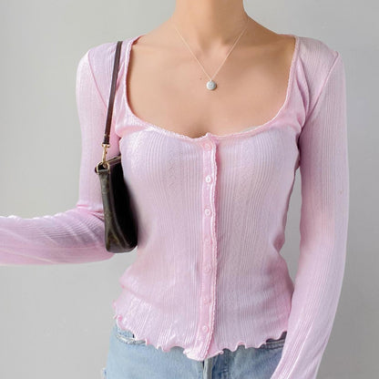Zoraida® | Roze casual top met vierkante halslijn