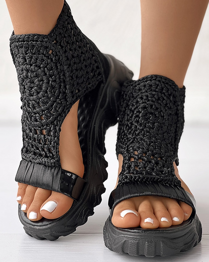 Xaviera® | Elastisch gebreide sandalen