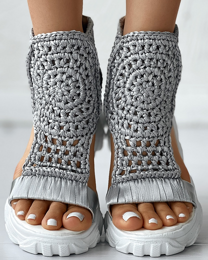 Xaviera® | Elastisch gebreide sandalen