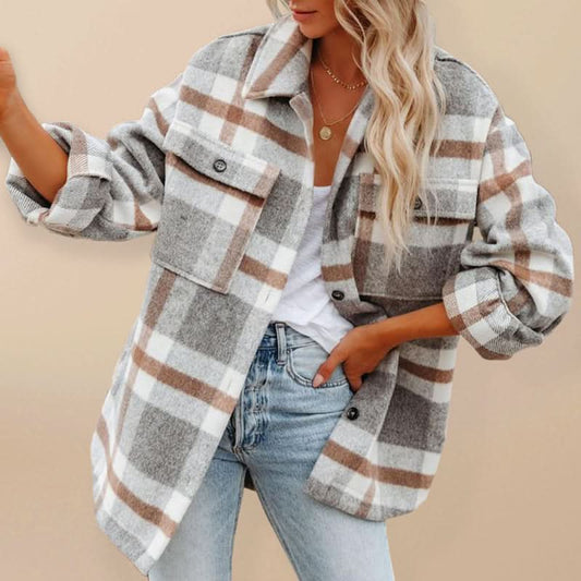 Ursula® | Gezellig oversized geruit jack: een herfstklassieker gemaakt van lichtgewicht materiaal voor dames