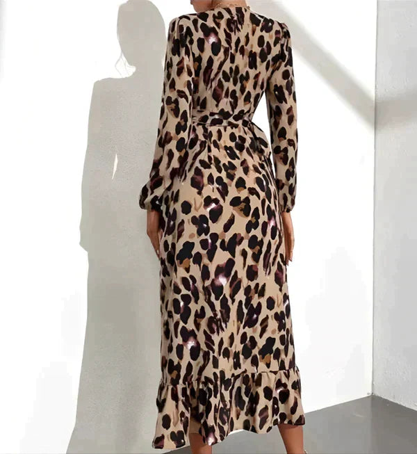 Zuleyka® | Jurk met V-hals en luipaardprint