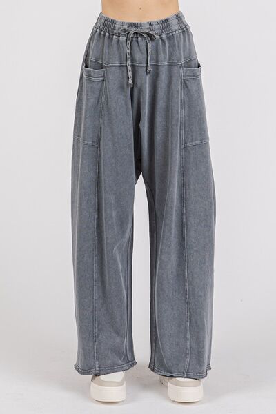 Yasmina® | Wijde broek met elastische tailleband en tonvormige pijpen