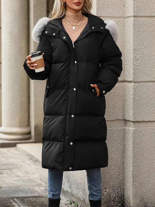Zuleyka® | Lange puffer winterjas met bontkraag
