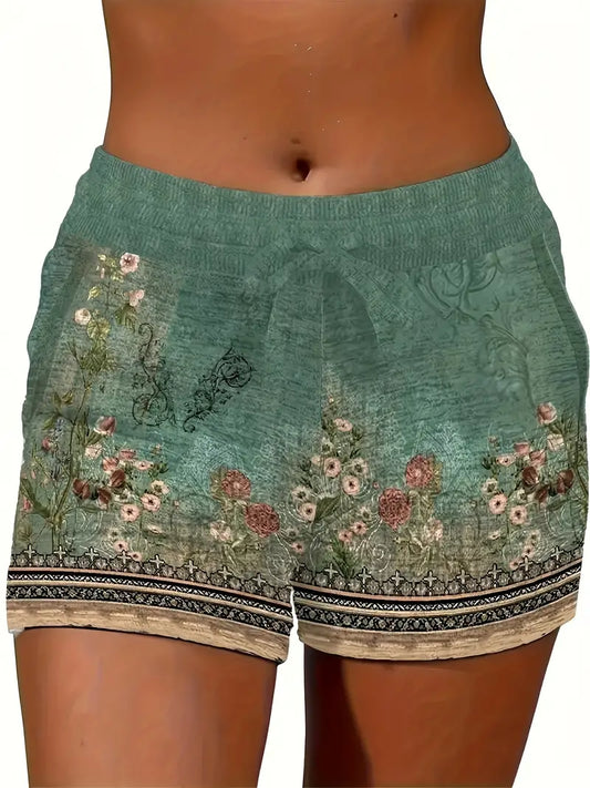 Teresa® | Shorts met trekkoord in bohemienstijl met bloemenprint