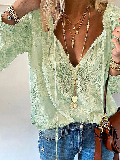 Trinidad® | Blouse met lange mouwen en kanten details