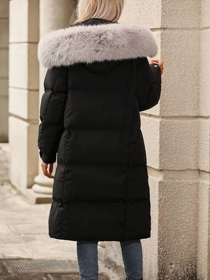 Zuleyka® | Lange puffer winterjas met bontkraag