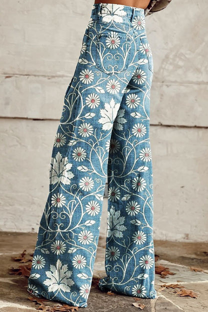 Zoe® | Wijde uitlopende broek met print