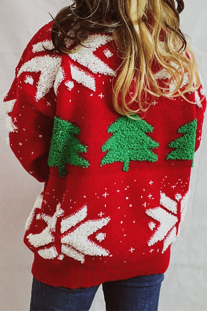 Zoraida® | Gebreide trui met ronde hals en lange mouwen met kerstpatroon