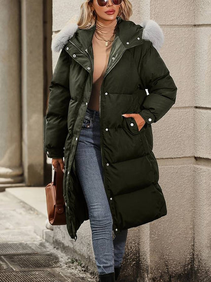 Zuleyka® | Lange puffer winterjas met bontkraag