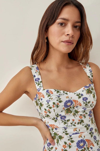 Zuleyka® | Toelopende midi-jurk met print en bandjes