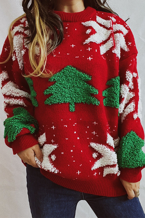 Zoraida® | Gebreide trui met ronde hals en lange mouwen met kerstpatroon