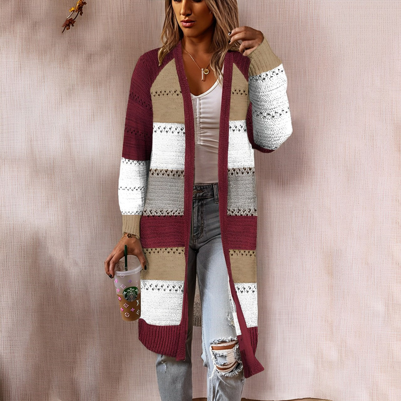 Tiffany® | Lang vest met kleurblokken