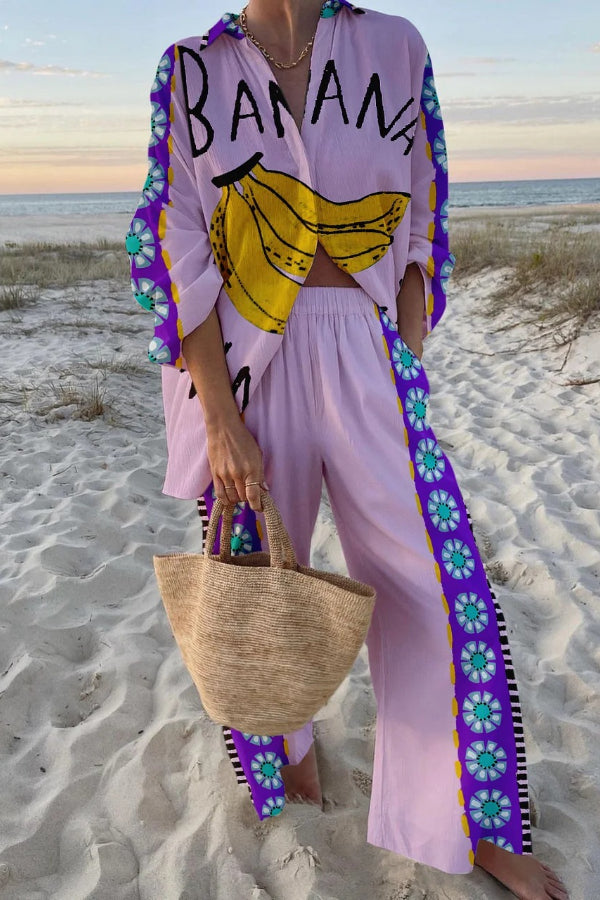 Treva® | Tweedelige set met een leuke bananenprint
