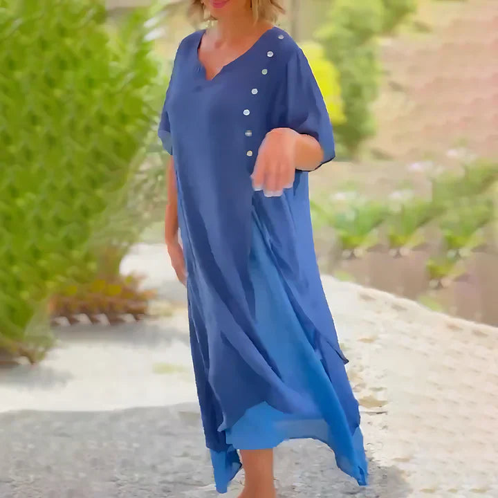 Thalia® | Comfortabele jurk van katoen en linnen