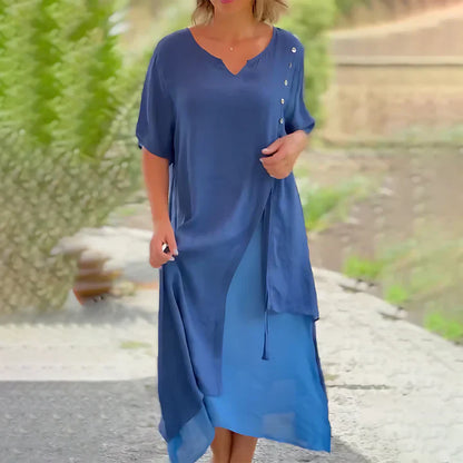 Thalia® | Comfortabele jurk van katoen en linnen