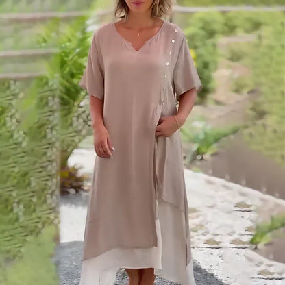Thalia® | Comfortabele jurk van katoen en linnen