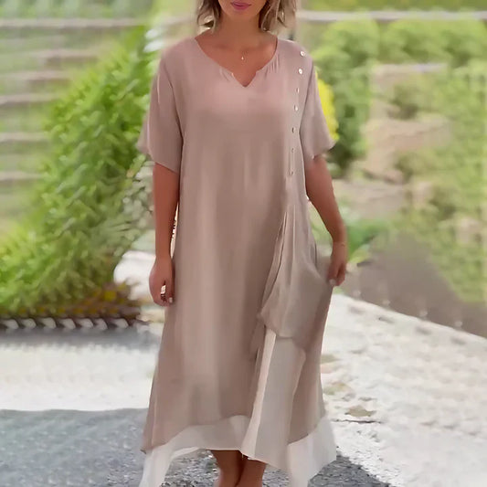Thalia® | Comfortabele jurk van katoen en linnen