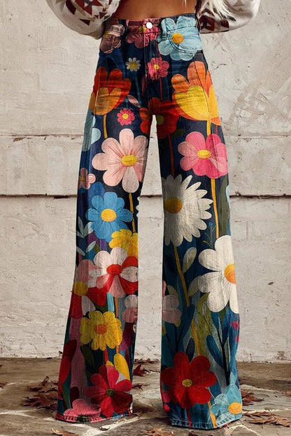 Zoe® | Wijde uitlopende broek met print
