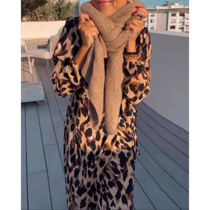 Zuleyka® | Jurk met V-hals en luipaardprint