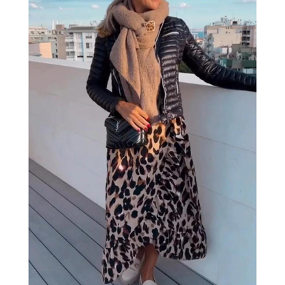 Zuleyka® | Jurk met V-hals en luipaardprint