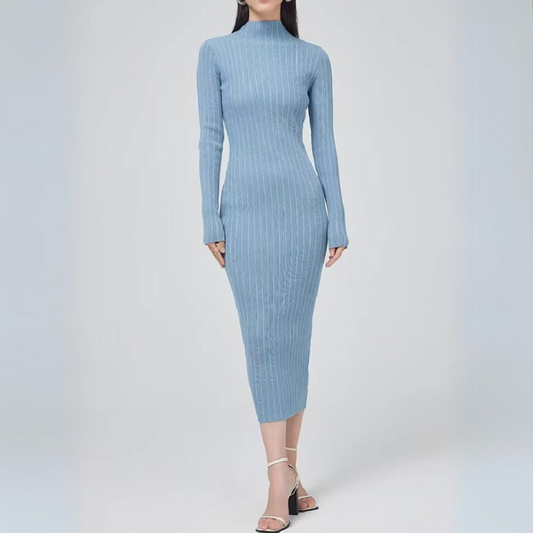 Zulema® | Elegante midi-jurk van ribgebreide stof
