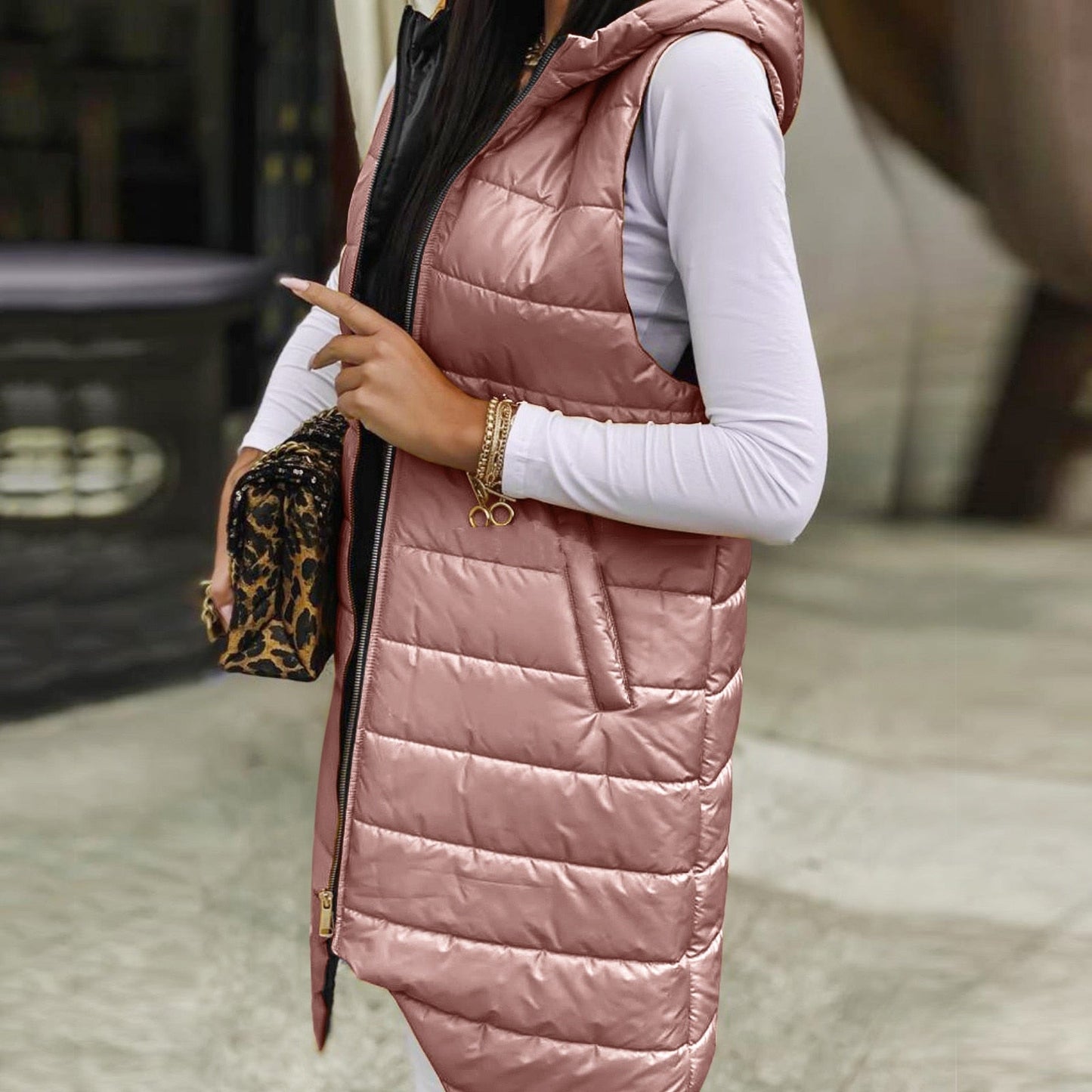 Ula® | Casual gewatteerd vest met capuchon