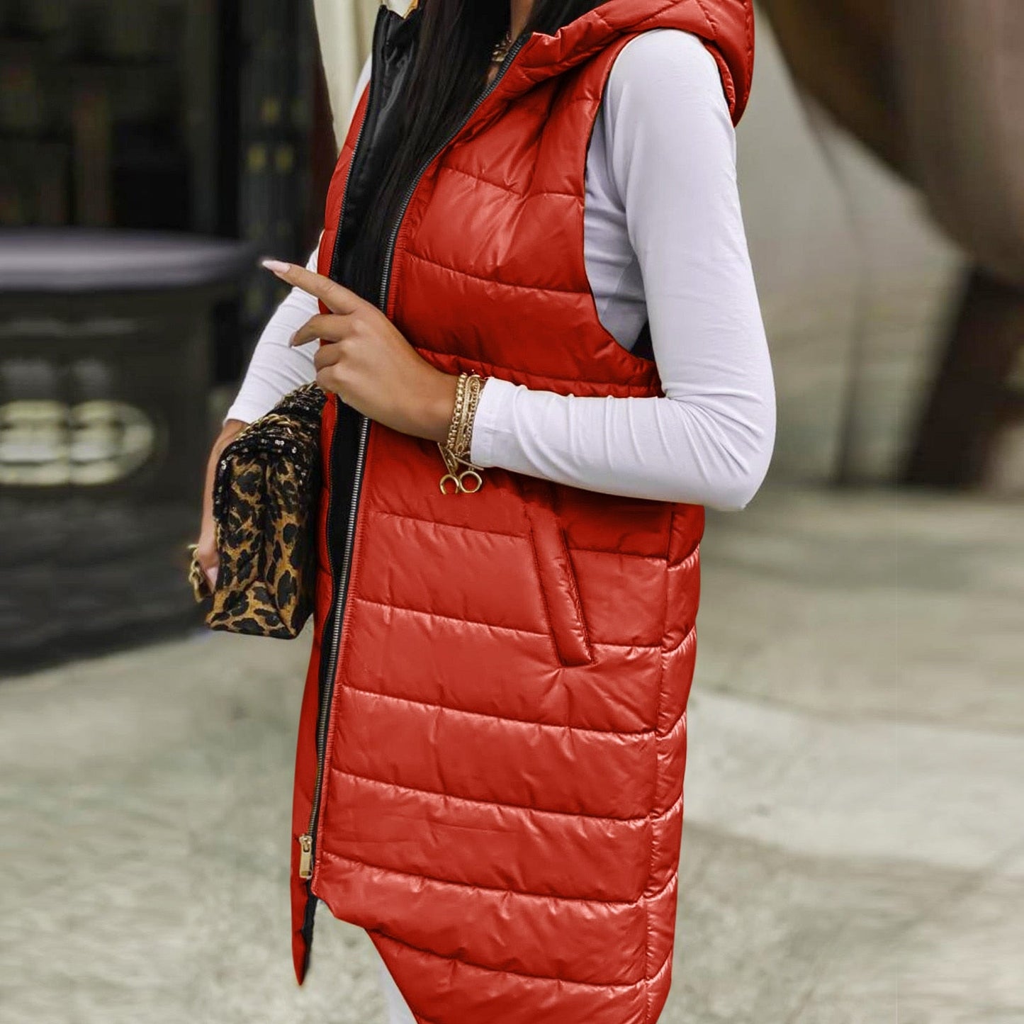Ula® | Casual gewatteerd vest met capuchon