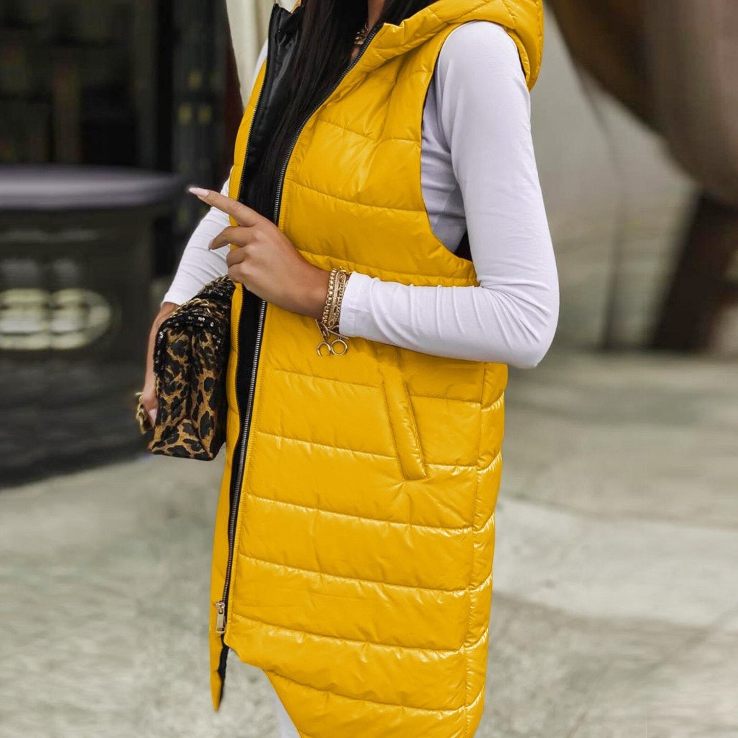 Ula® | Casual gewatteerd vest met capuchon