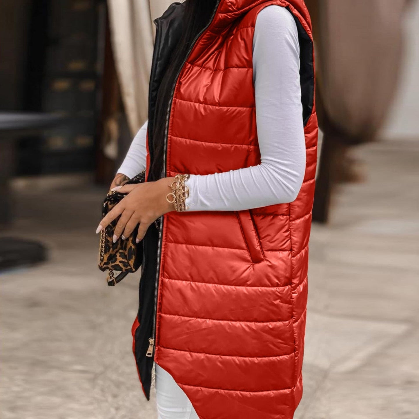 Ula® | Casual gewatteerd vest met capuchon