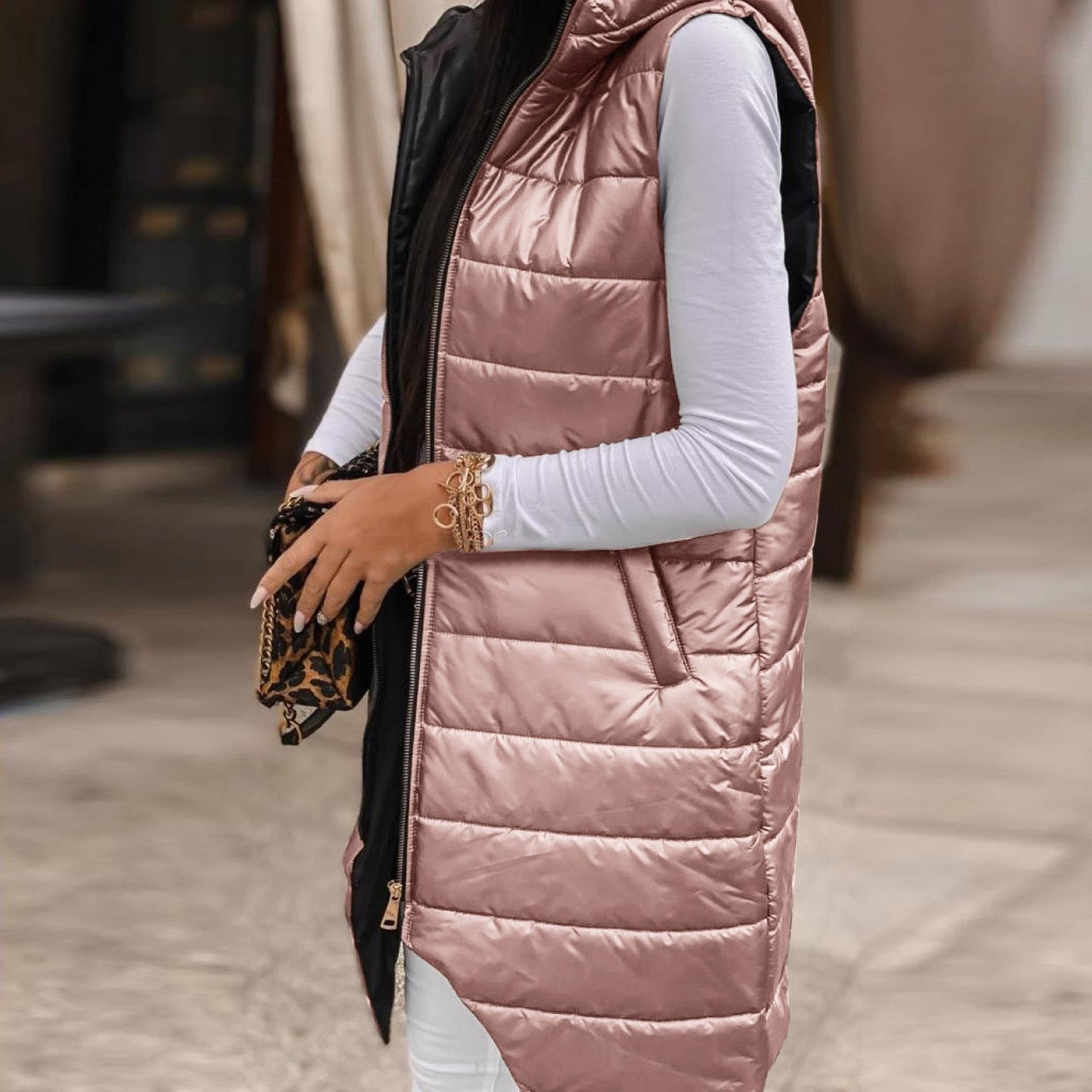 Ula® | Casual gewatteerd vest met capuchon