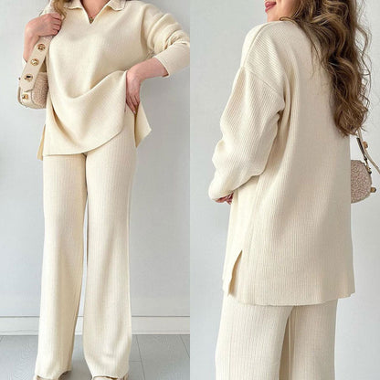 Torenvalk® | Elegante set met V-hals en zijsplit