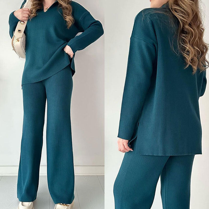 Torenvalk® | Elegante set met V-hals en zijsplit